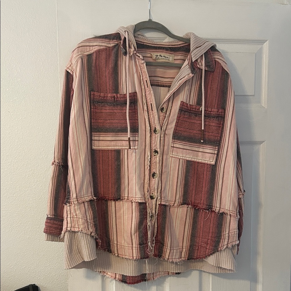 Free People We The Free Calico Basin Hooded Jacket
